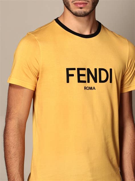 fendi men t shirt black yellow|men's fendi t shirt.